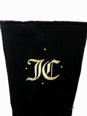 Juicy Couture Home Embossed Gold JC Logo & Pearls Velour Basket